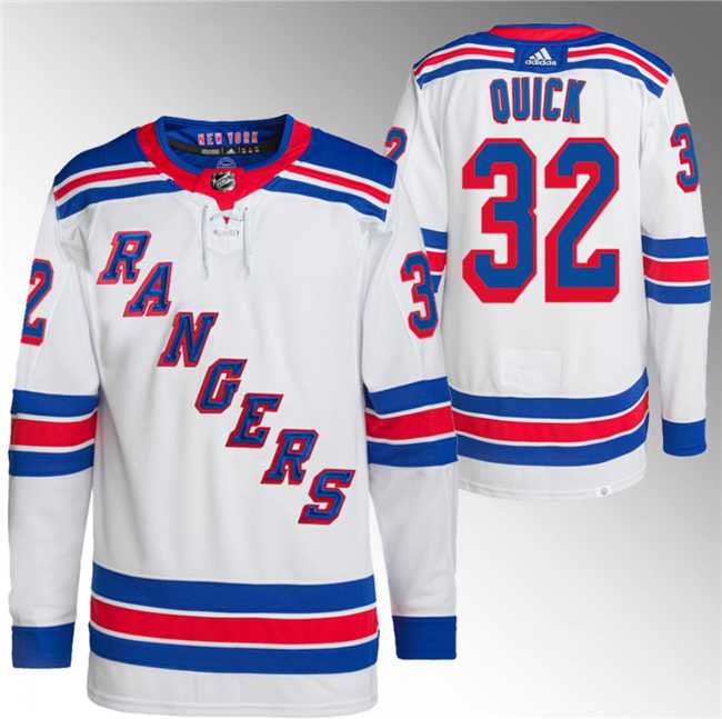 Mens New York Rangers #32 Jonathan Quick White Stitched Jersey->new york rangers->NHL Jersey